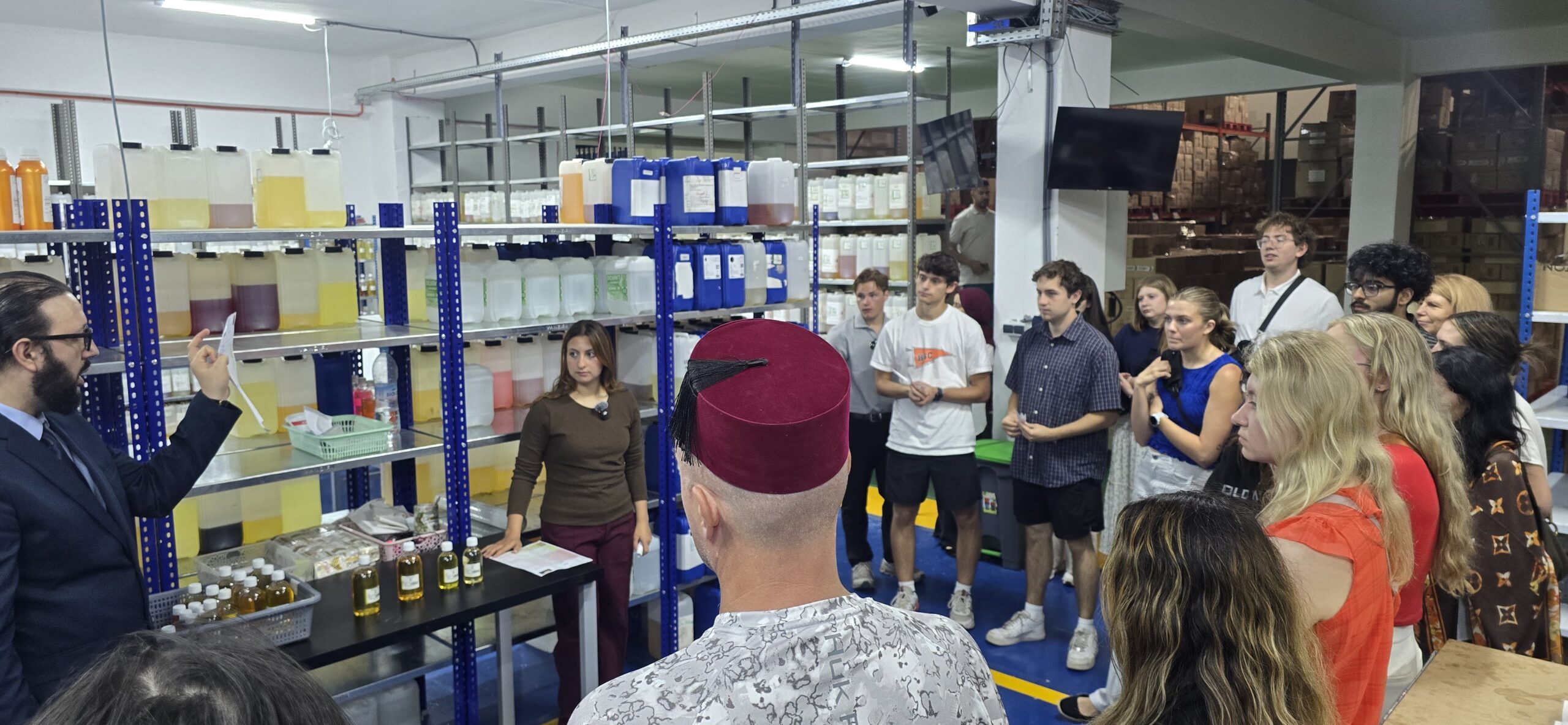 Oklahoma State University students visiting Liberty Perfumes